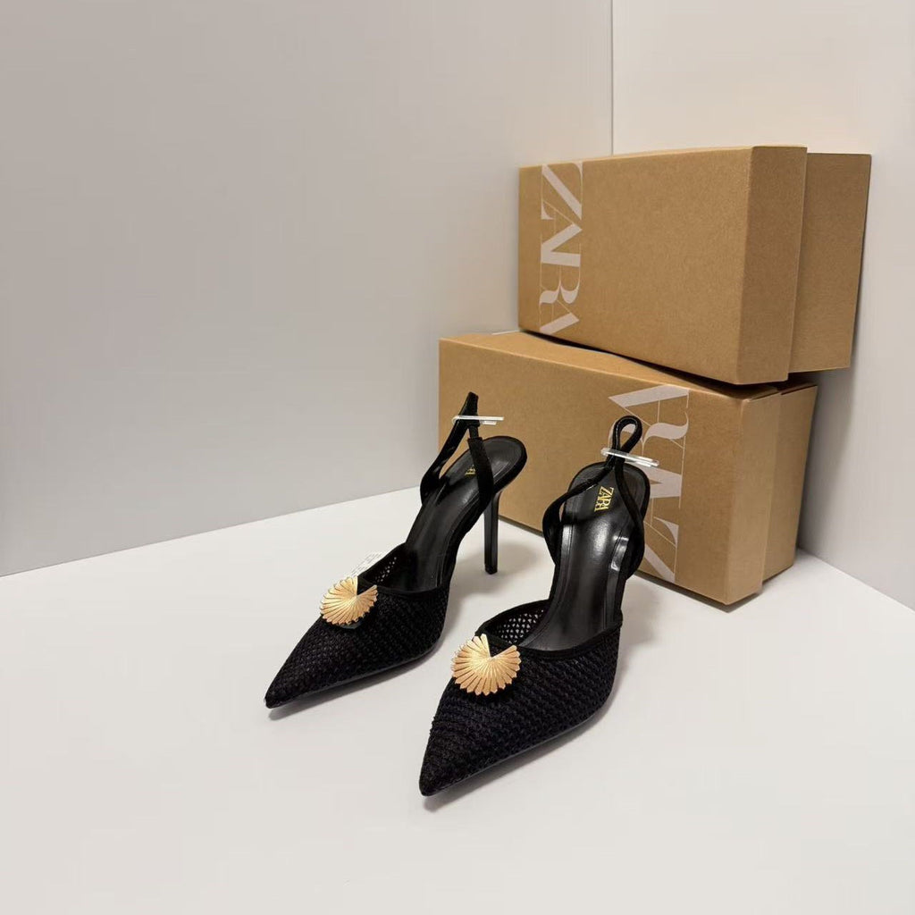 French style buckle toe sandals