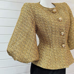 Metallic puff sleeves jacket
