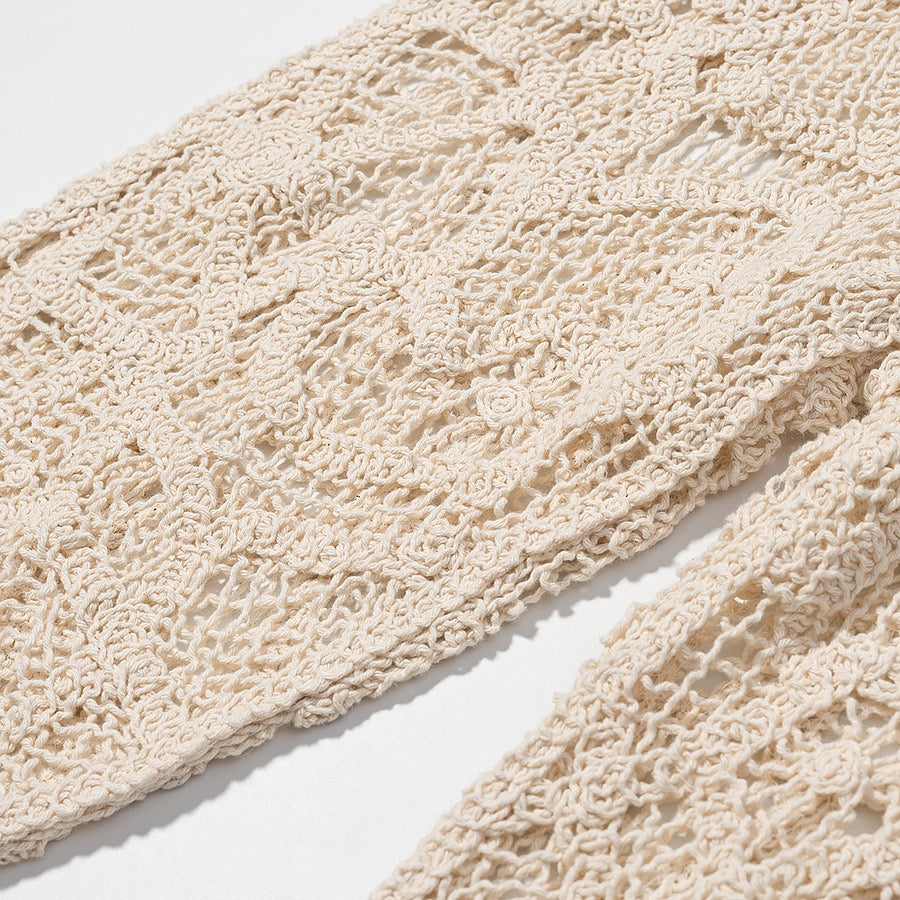 Crochet floral flared pants