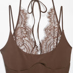 Lace halter neck bodysuit