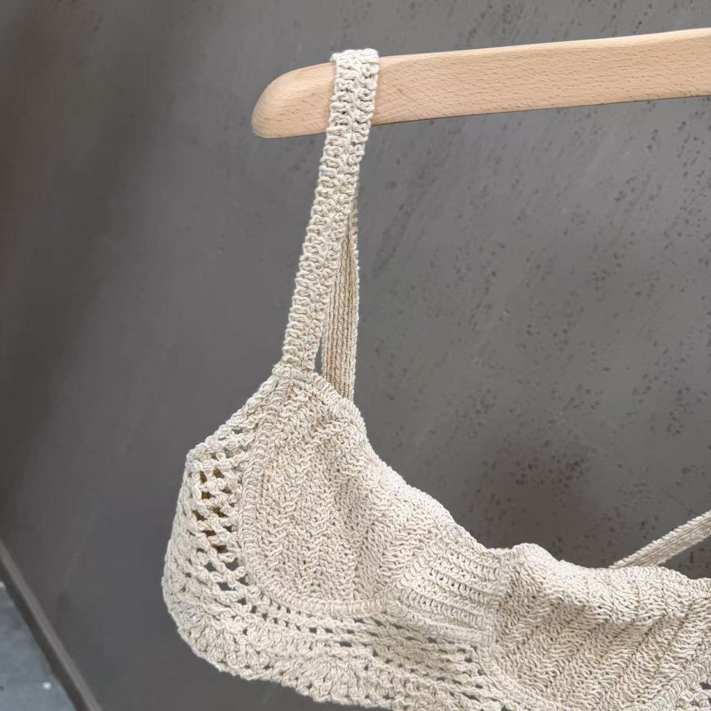 Tassel knitted wrap set