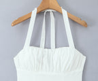 Fishbone French halter neck dress
