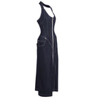 Halter slimfit bodycon denim dress