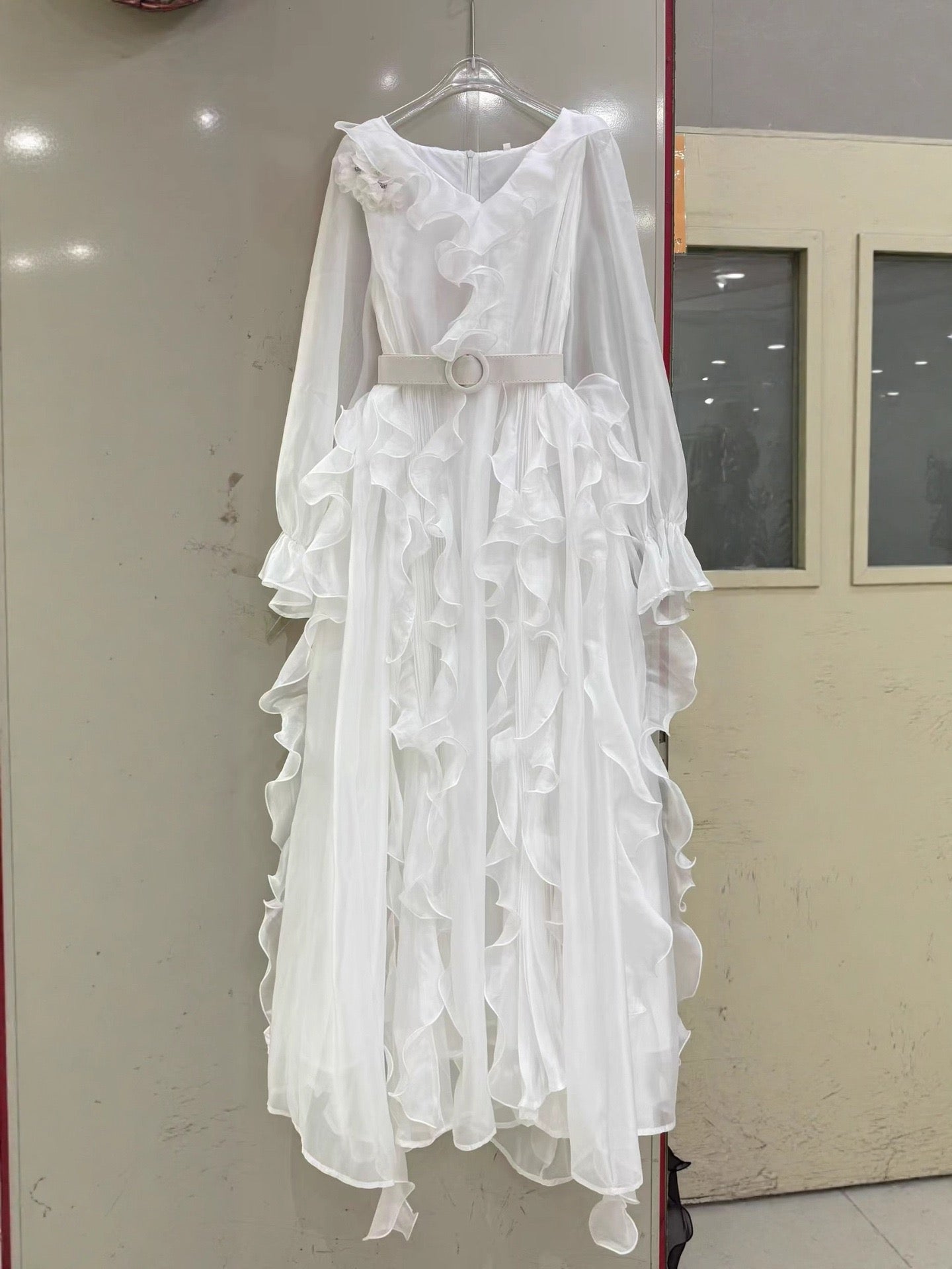 Ruffles belt dress