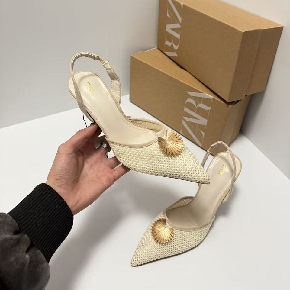 French style buckle toe sandals