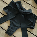 Stitching and ruffled edges bikini