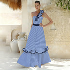 One shoulder swimsuit set
