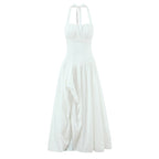 Fishbone French halter neck dress