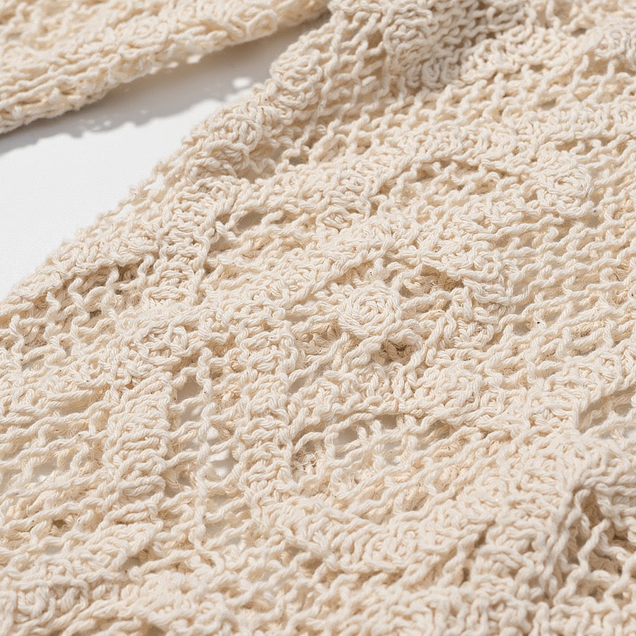 Crochet floral flared pants
