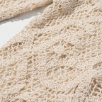 Crochet floral flared pants