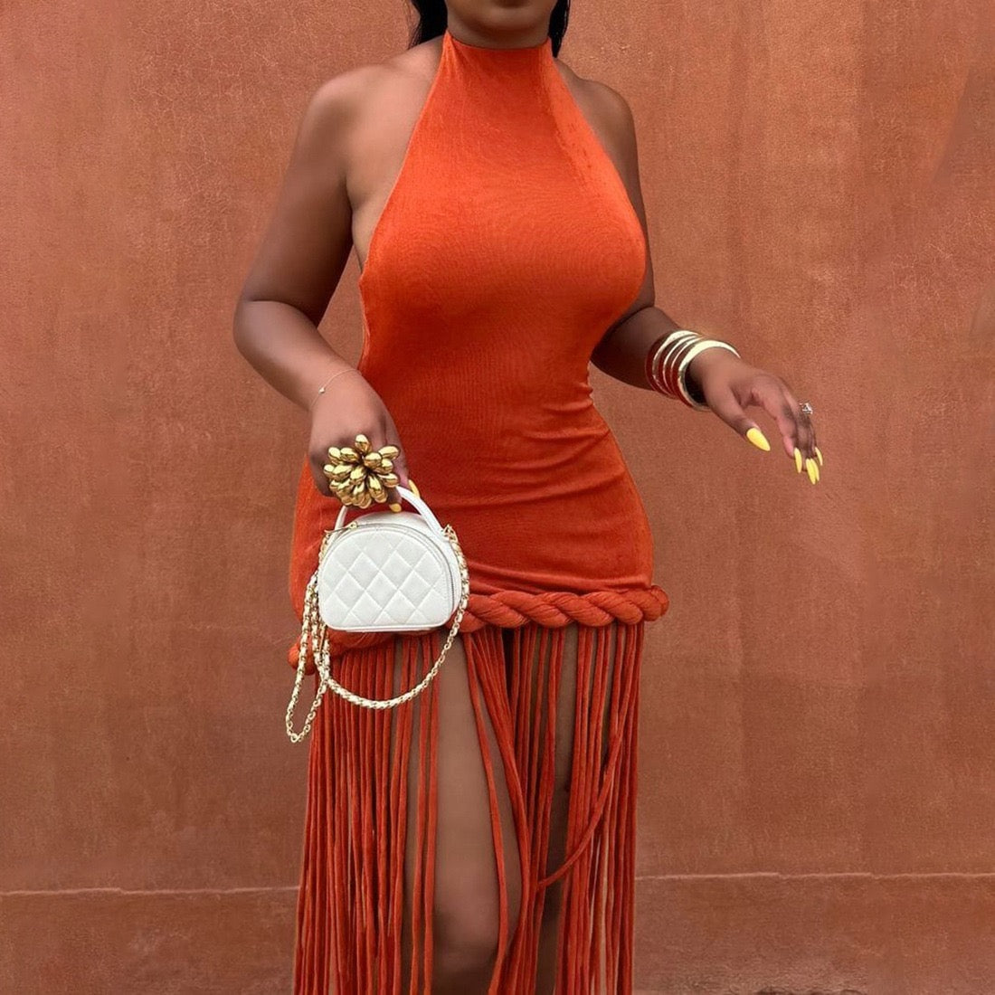 Braided tassel dress