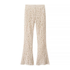 Crochet floral flared pants