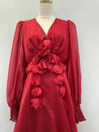 French niche spring v neck dress