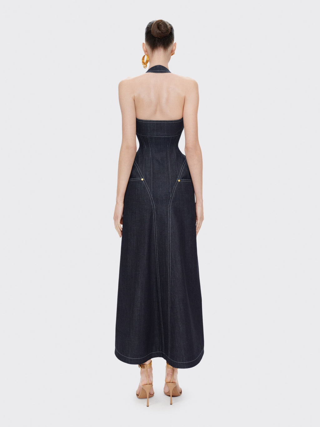 Halter slimfit bodycon denim dress