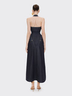 Halter slimfit bodycon denim dress