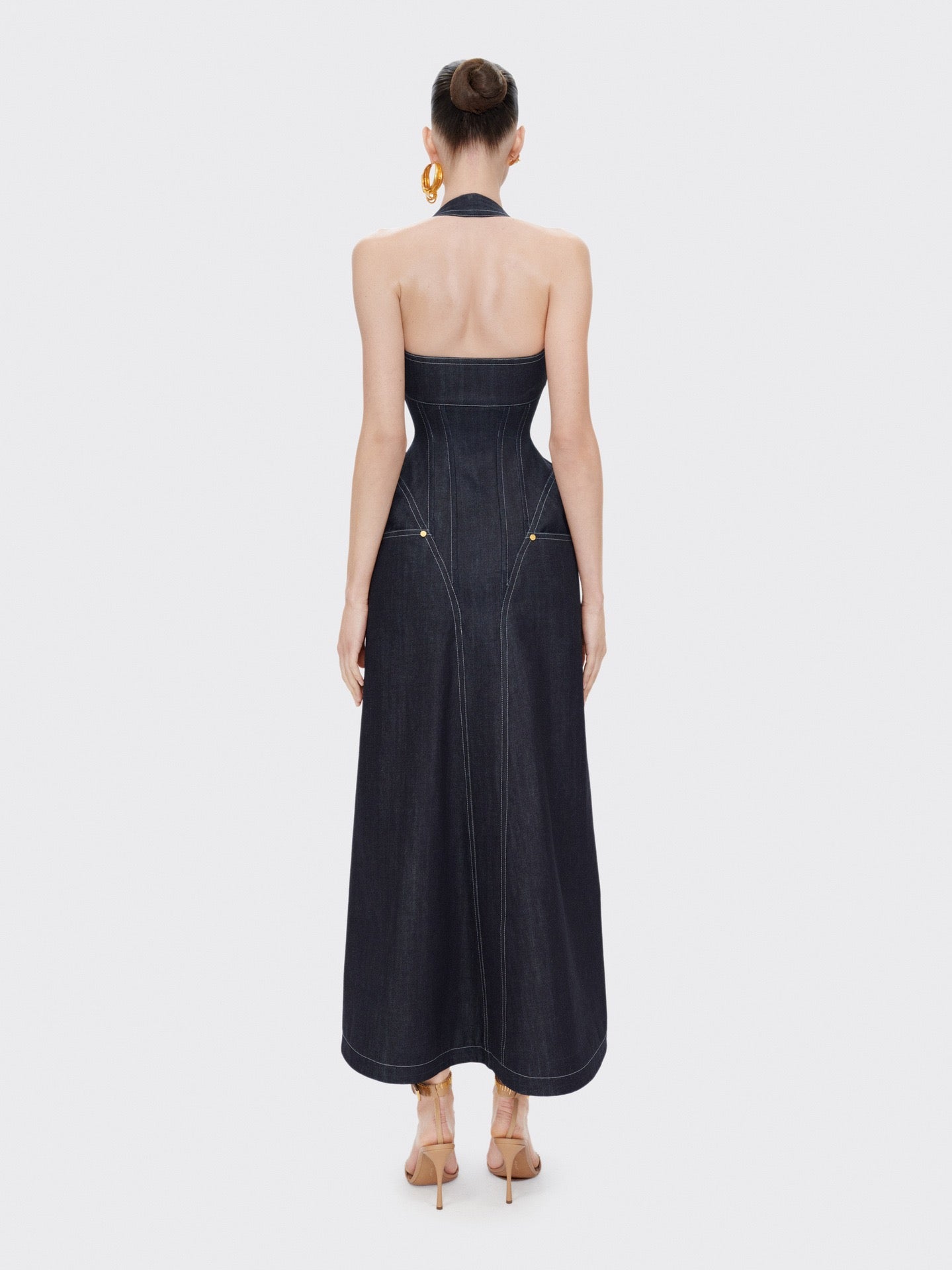 Halter slimfit bodycon denim dress