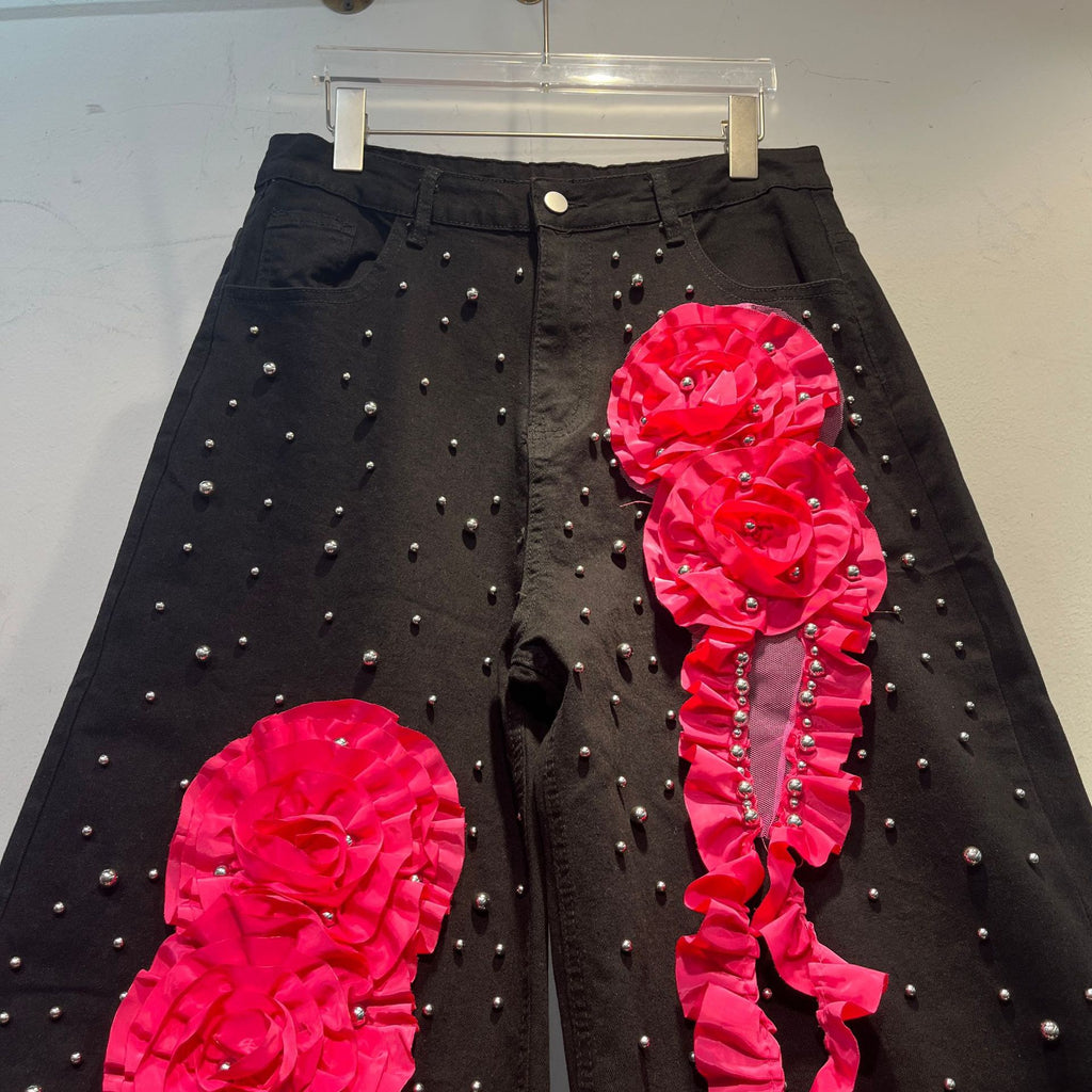 Pearl flowers set