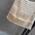 Tassel knitted wrap set