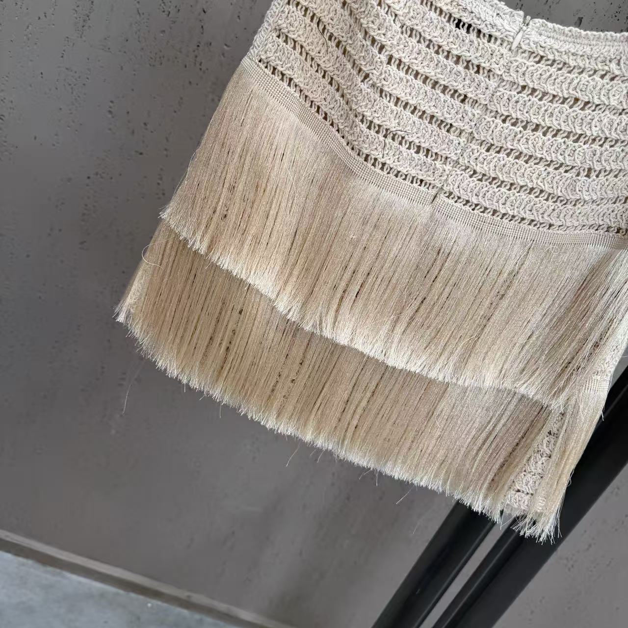 Tassel knitted wrap set