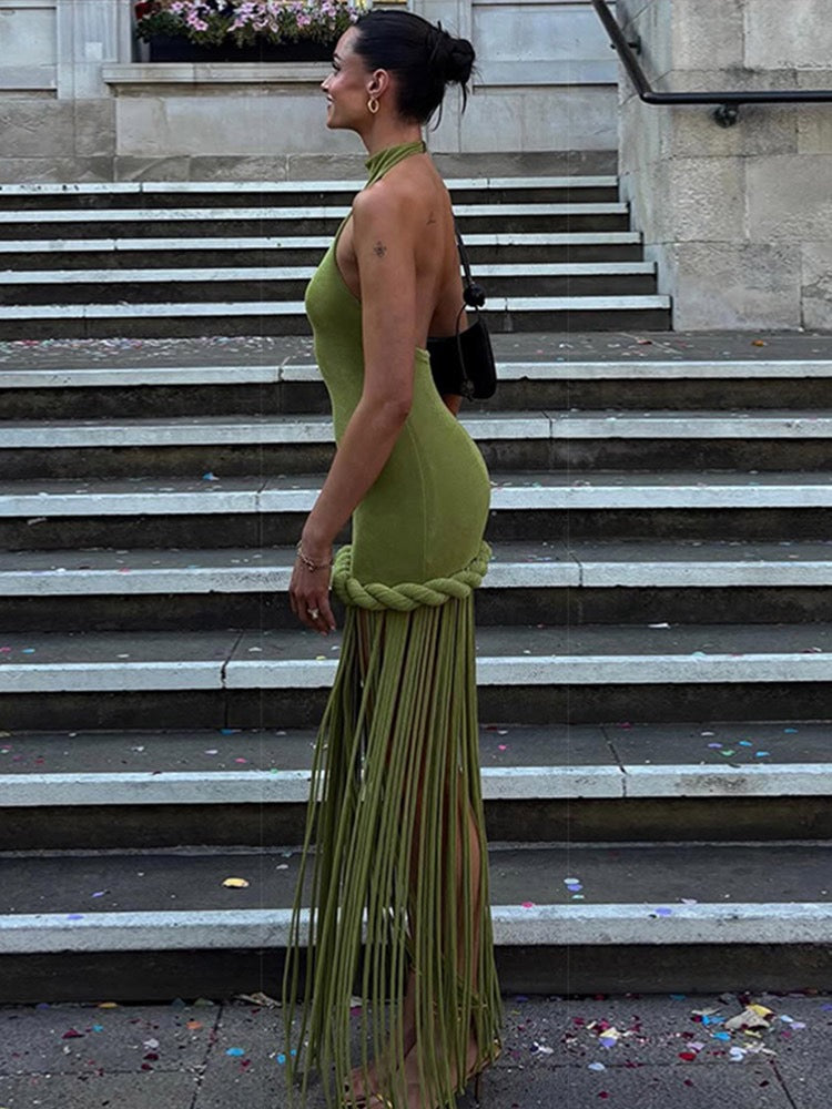 Braided tassel dress