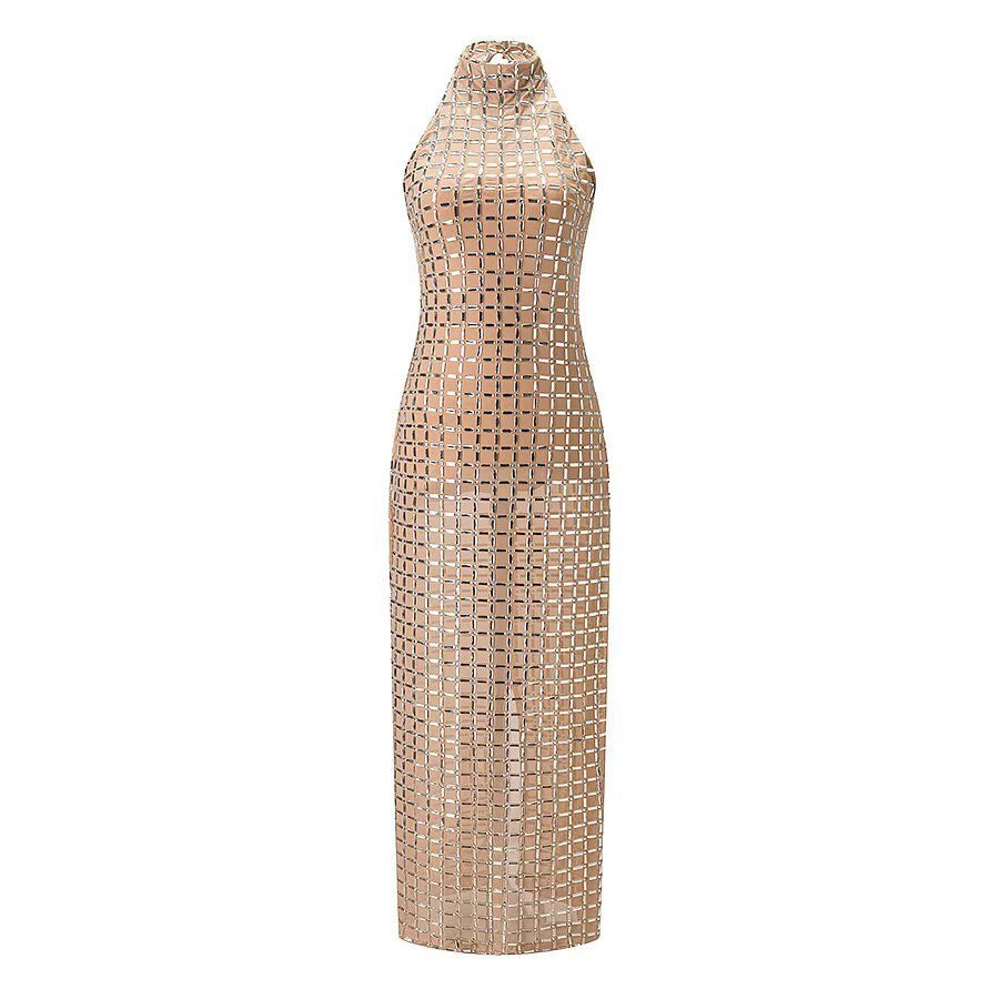 Trendy mesh halter dress