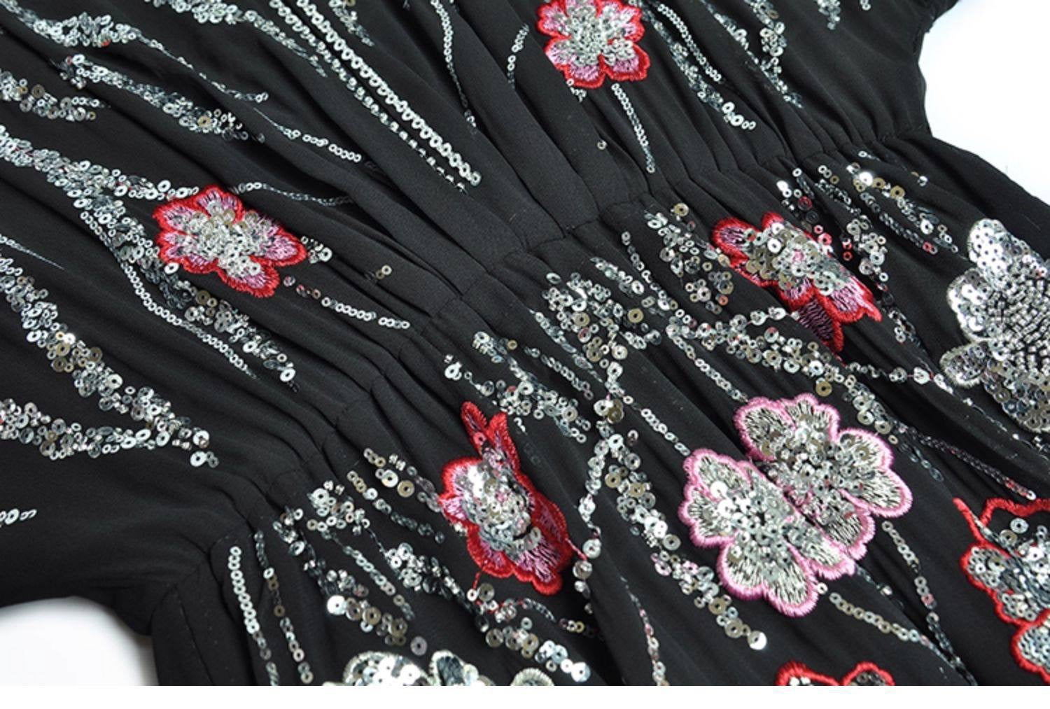 Heavy sequin embroidery dress