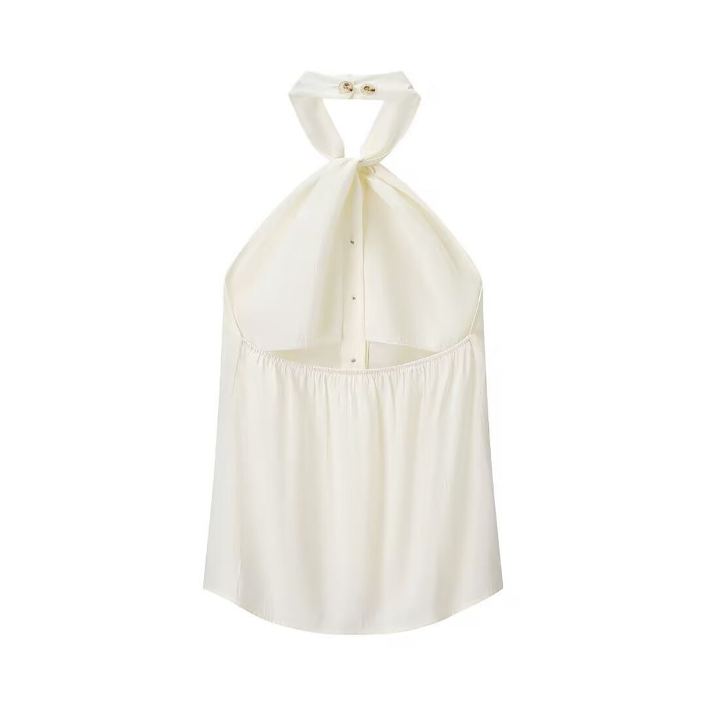 Trendy halter neck tank top