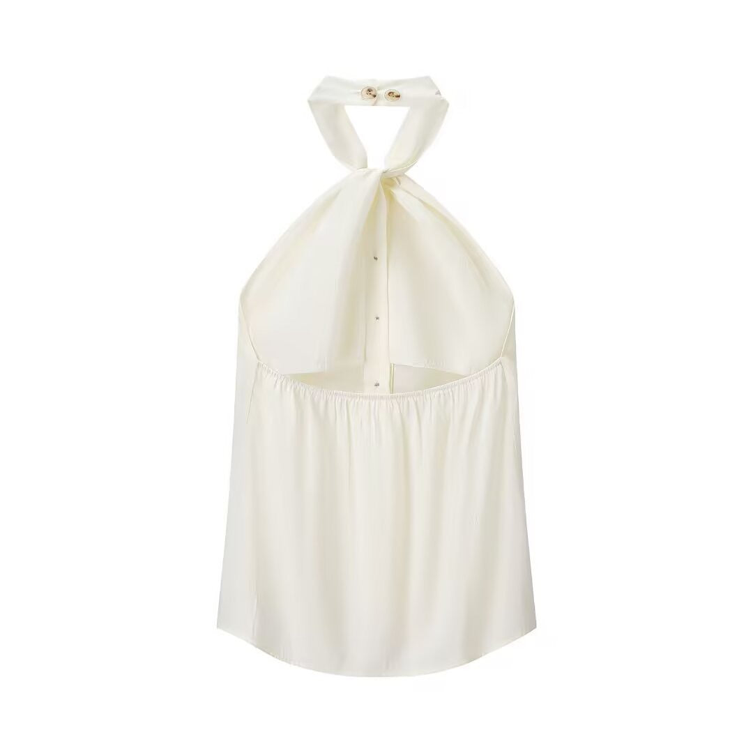 Trendy halter neck tank top