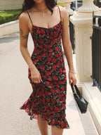 Romantic chiffon printed dress