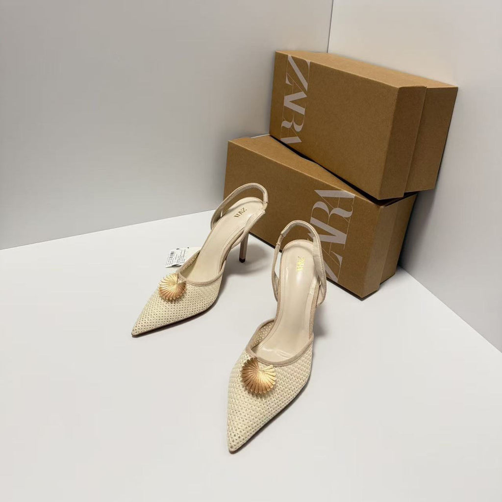 French style buckle toe sandals