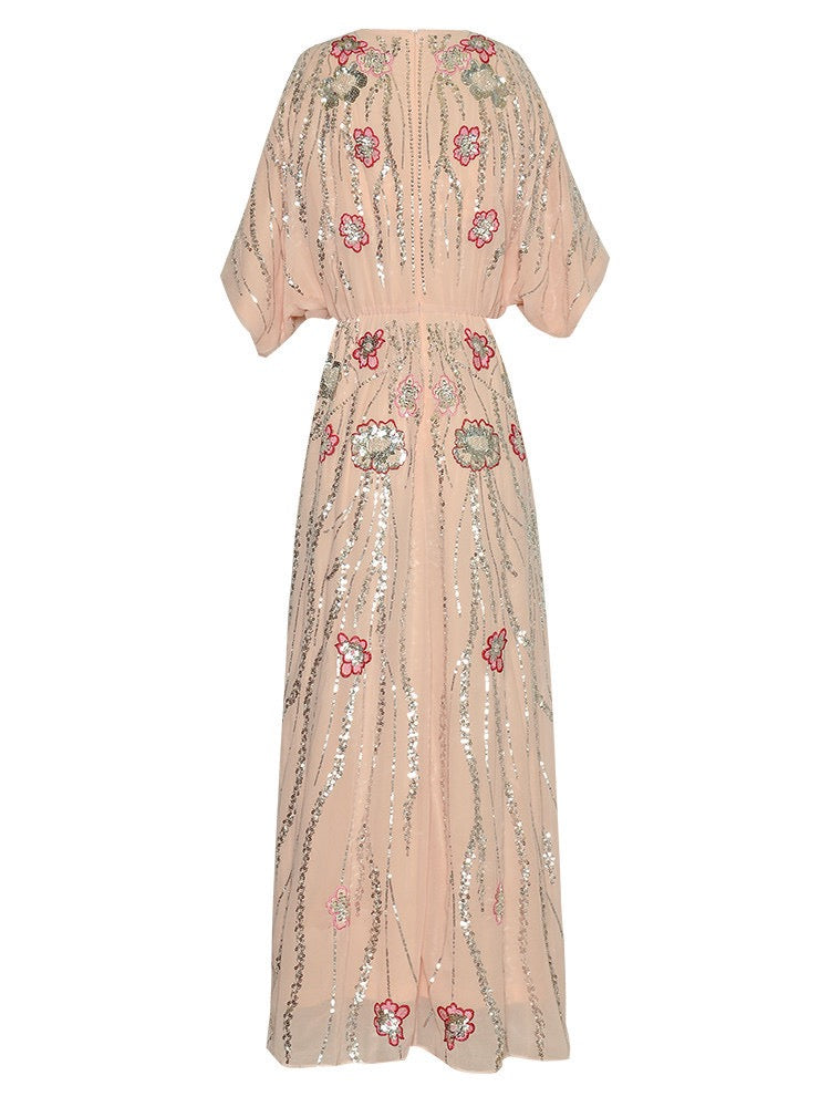 Heavy sequin embroidery dress