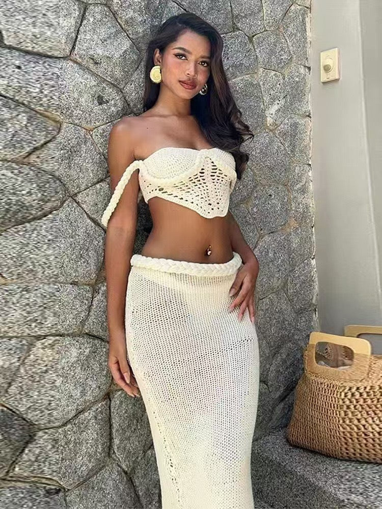 Hollow sexy 2 pieces set