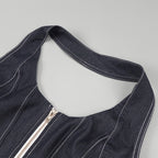 Halter slimfit bodycon denim dress