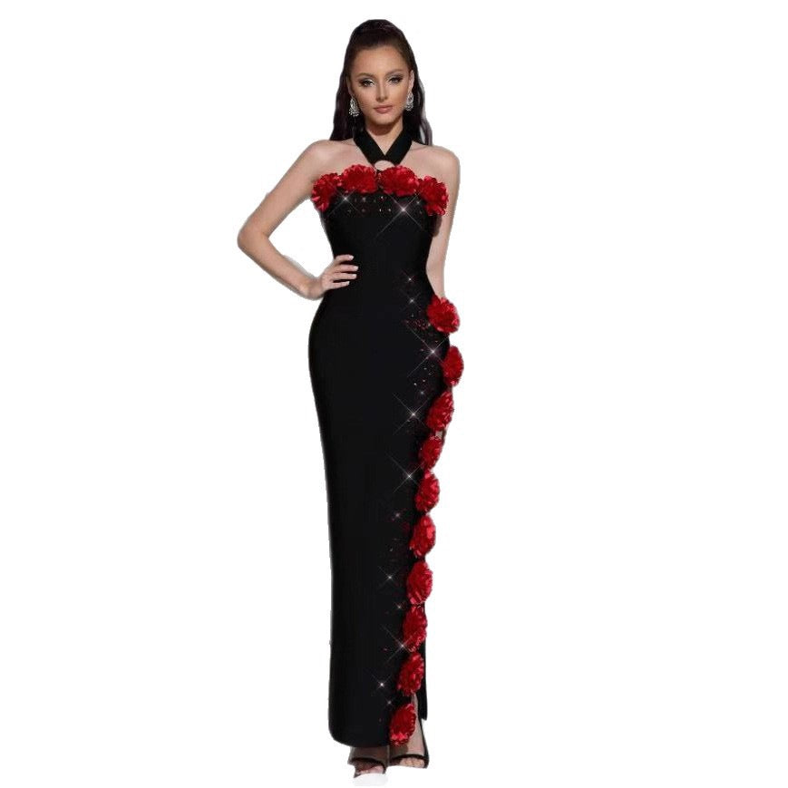 Halter neck flower dress