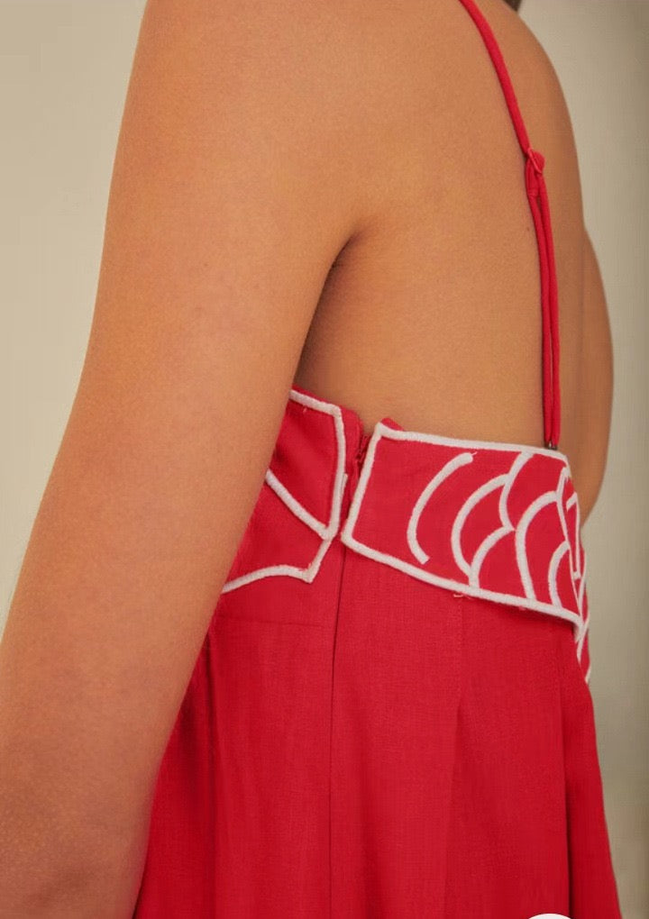 Spanish Open back & cinched waist dress