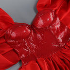 Red shinning sequins