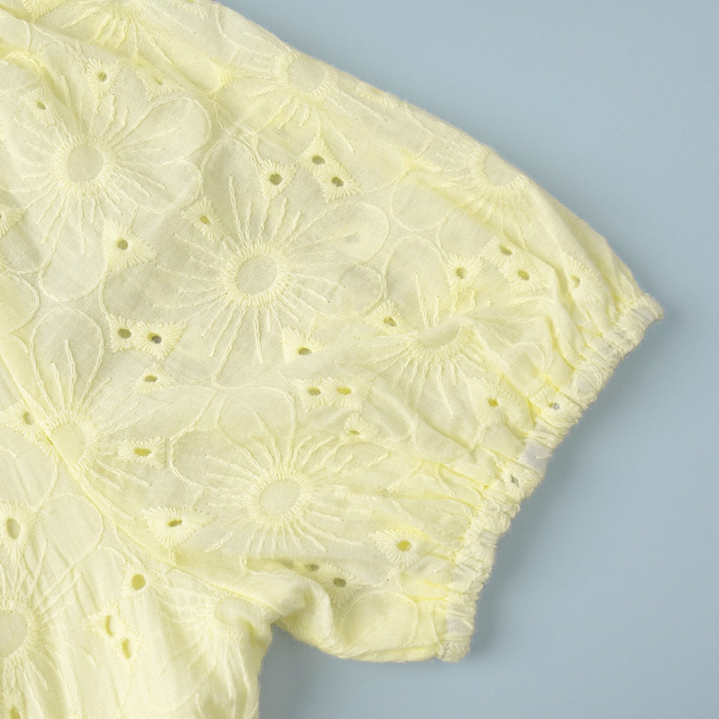 Tie sexy embroidery short dress