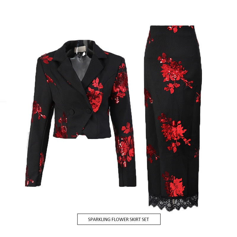 Sequined lapel set