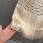 Tassel knitted wrap set