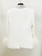 Blazer with feathers