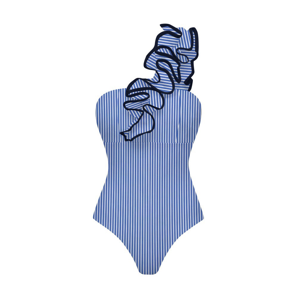 One shoulder swimsuit set