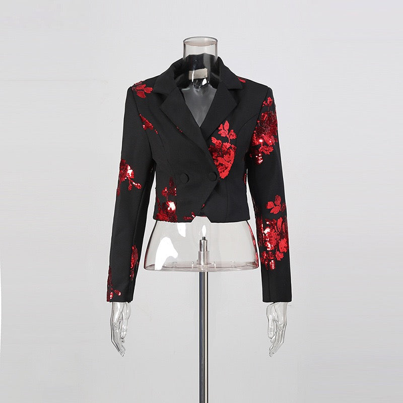 Sequined lapel set