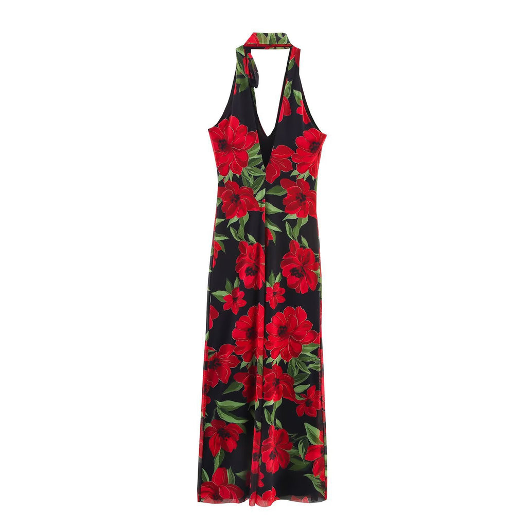 Printed tulle dress