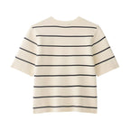 Striped mini skirt knitted set