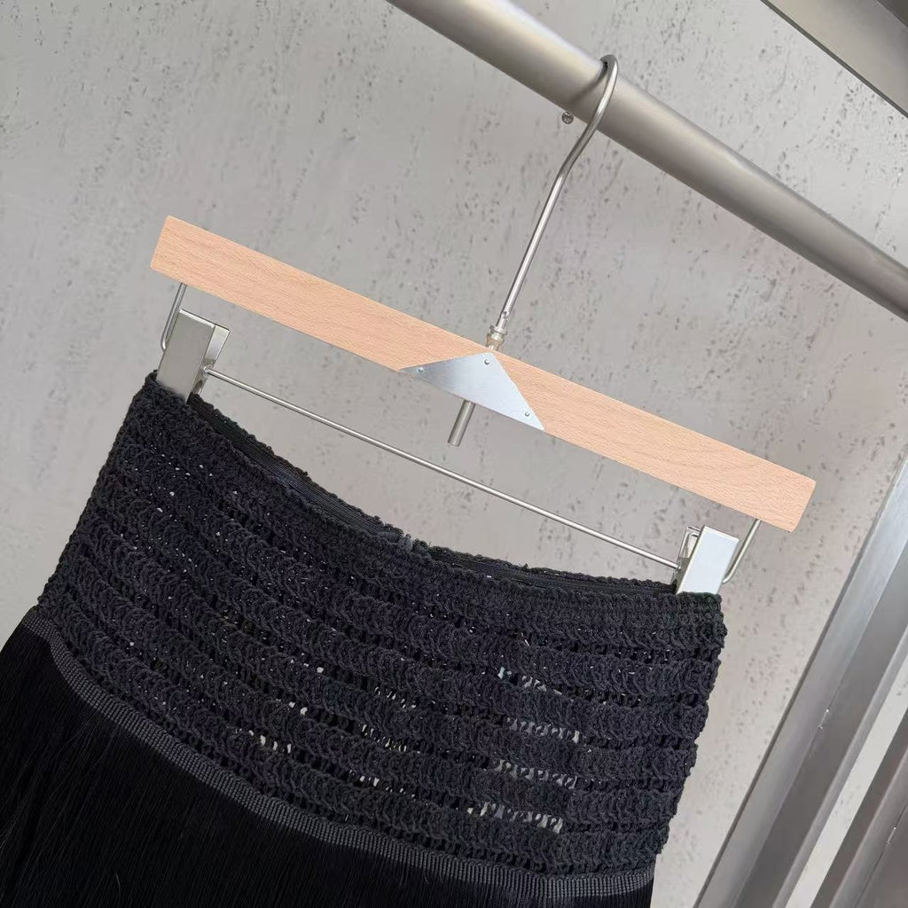 Tassel knitted wrap set