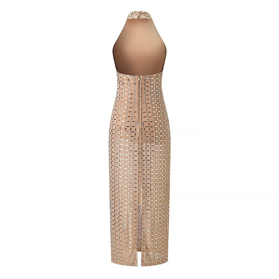 Trendy mesh halter dress