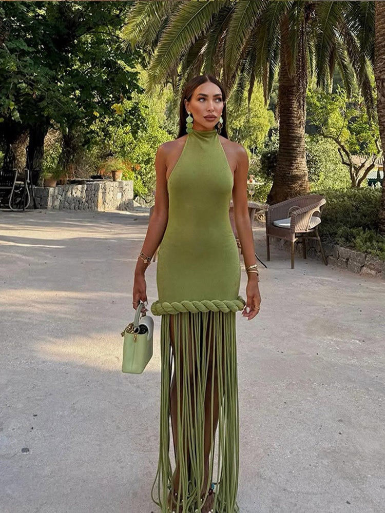 Braided tassel dress