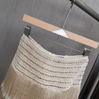 Tassel knitted wrap set
