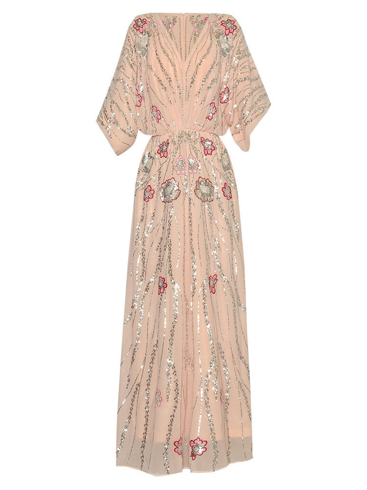 Heavy sequin embroidery dress