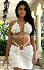 Sequined handmade crochet set